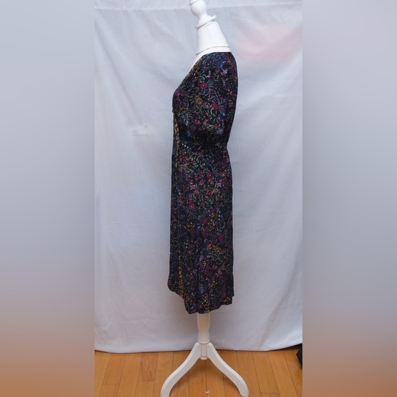 Anthropologie Maeve Morgan black floral leopard print button dress. Size 6 - Picture 5 of 7